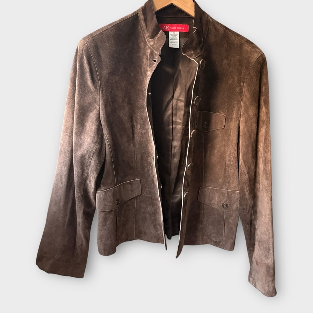 Anne Klein 100% Suede Leather Jacket – Size XL (Like New) - Picture 3 of 10